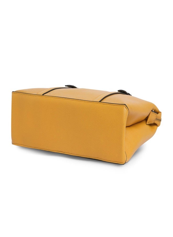 Caprese Roma Tote Medium Yellow Bag for Women|Stylish, Durable, Multi-Compartment Design for Work, Travel, Shopping |Comfortable Straps Shoulder Bag, Ideal for Laptop & Essentials - Image 5